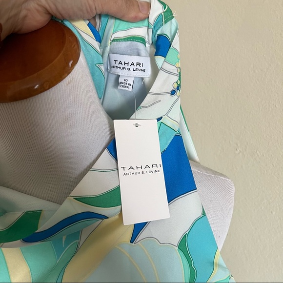 Tahari Floral Halter Dress Sz 10 with Pockets NEW - Picture 9 of 12